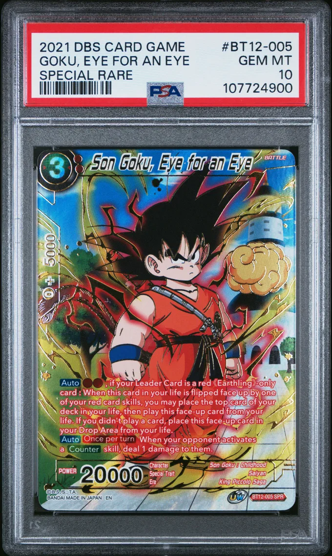 2021 #BT12-005 Son Goku, Eye for an Eye PSA 10 Dragon Ball Super Card Game Series 12 Vicious Rejuvenation