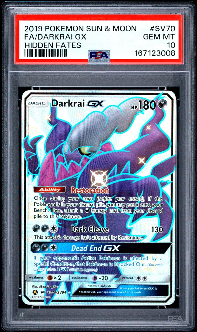 2019 #SV70 Full Art/Darkrai GX PSA 10 Sun & Moon Hidden Fates