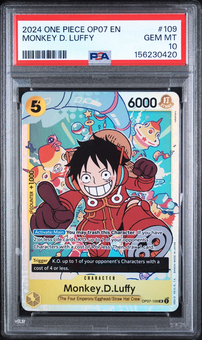 2024 #109 Monkey D. Luffy PSA 10 One Piece OP07-500 Years in the Future