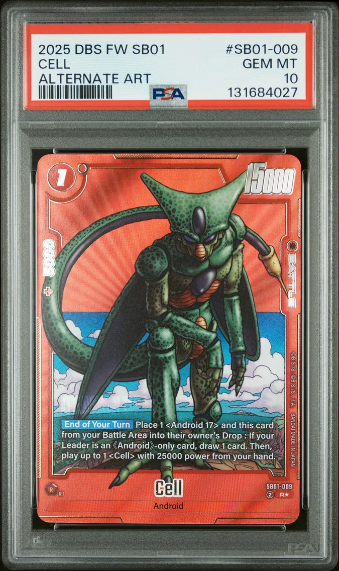 2025 #SB01-009 Cell PSA 10 Dragon Ball Super Card Game Fusion World Japanese Manga Booster 01