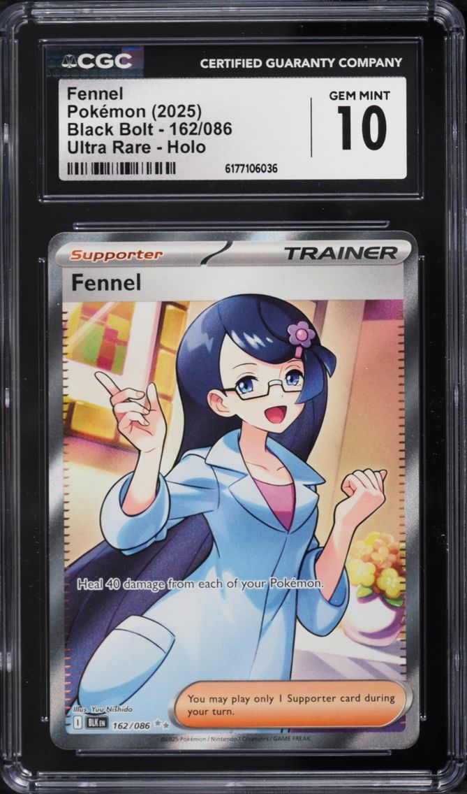 2025 #162 Fennel CGC 10 Pokemon Scarlet & Violet Black Bolt Full Art