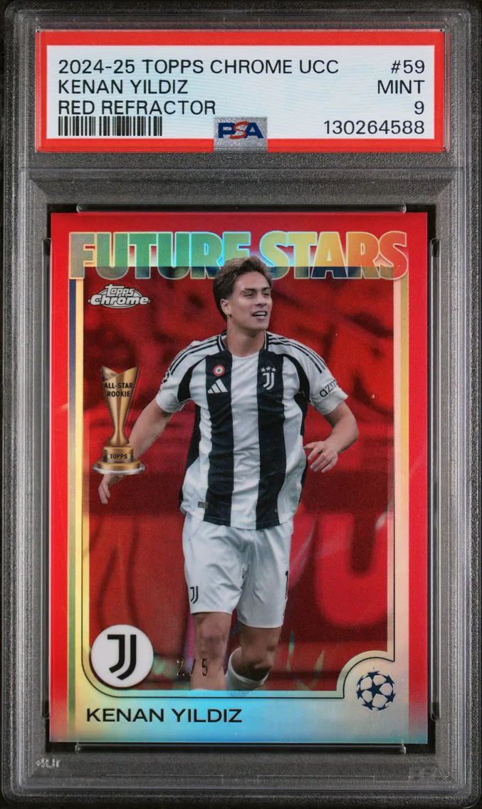 2024 #59 Kenan Yildiz PSA 9 Topps Chrome UEFA Club Competitions
