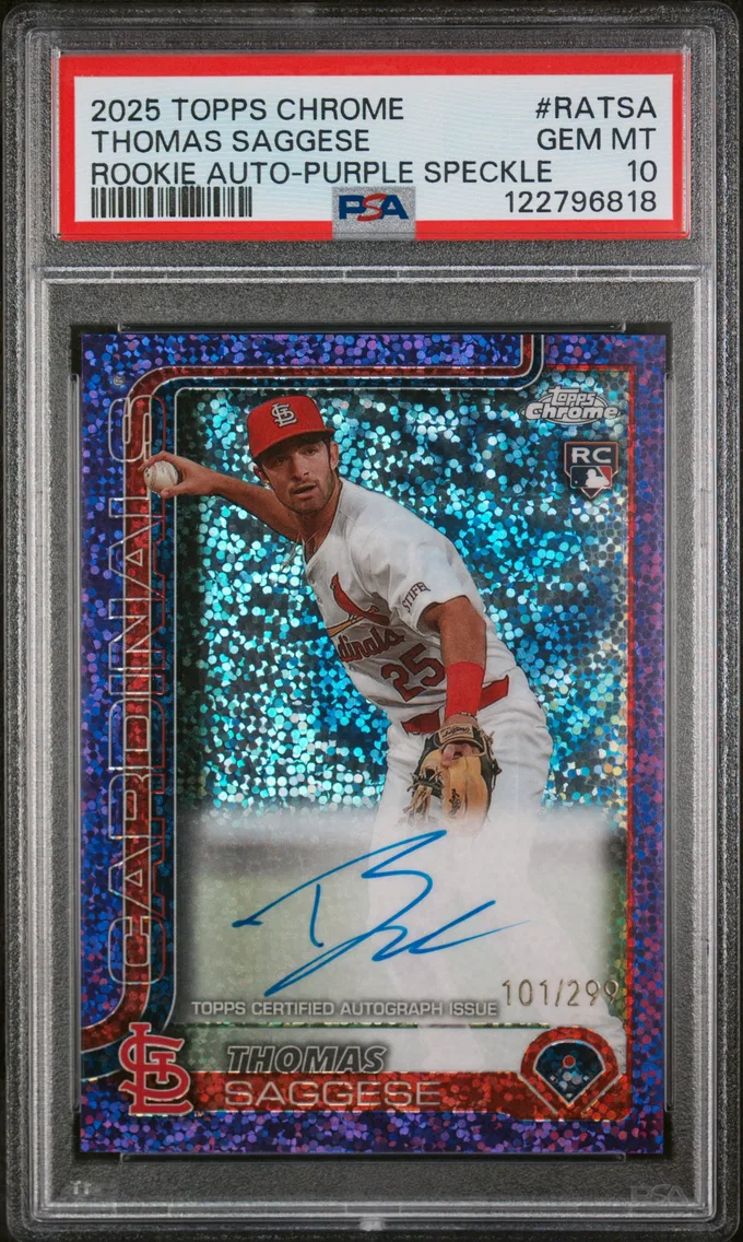 2025 #RATSA Thomas Saggese PSA 10 Topps Chrome Rookie Autographs