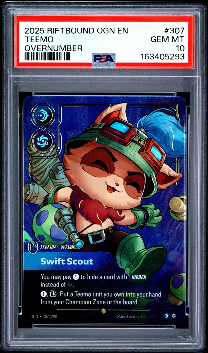 2025 #307 Teemo - Swift Scout PSA 10 Riftbound: League of Legends Ogn-Origins