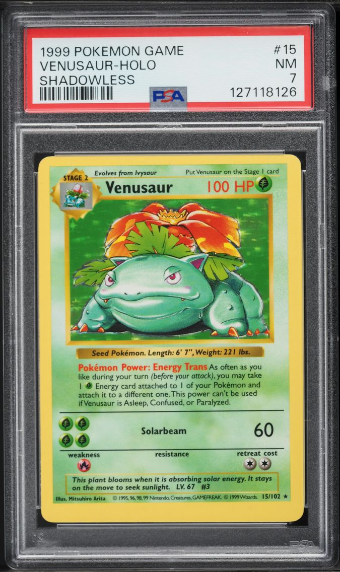 1999 #15 Venusaur-Holo PSA 7 Game Pokemon