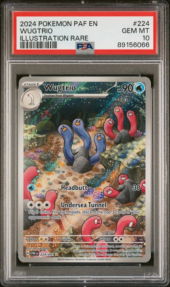 2024 #224 Wugtrio PSA 10 Paf EN-Paldean Fates