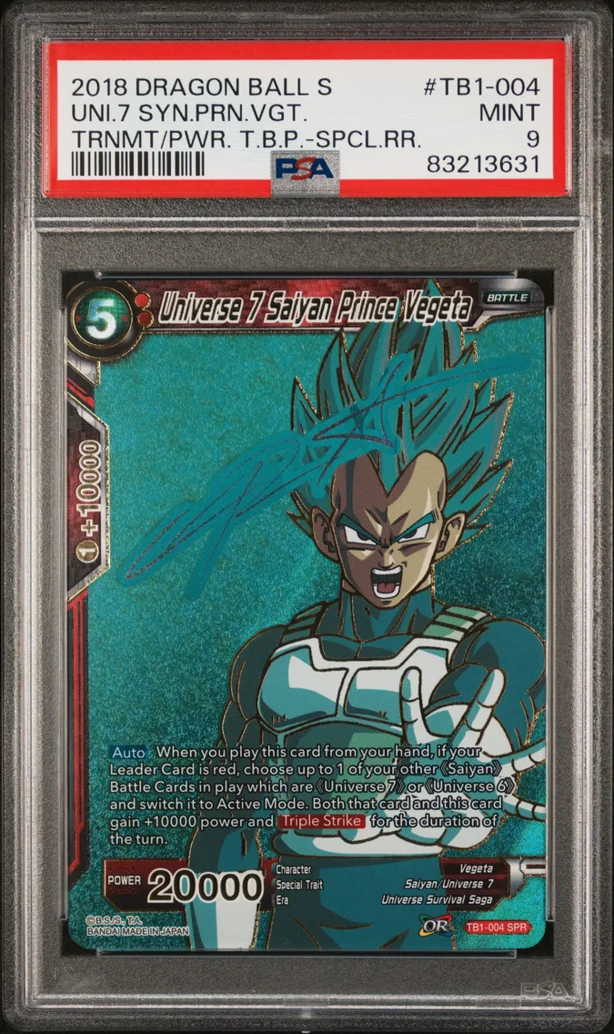 2018 #TB1-004 Universe 7 Saiyan Prince Vegeta PSA 9 Dragon Ball Super Card Game Themed Booster 1 Tournament of Power
