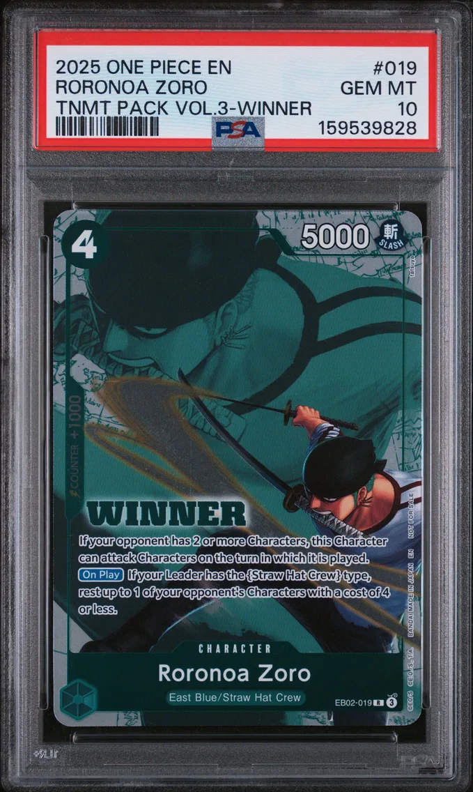 2025 #019 Roronoa Zoro PSA 10 One Piece Tournament Pack Vol.3
