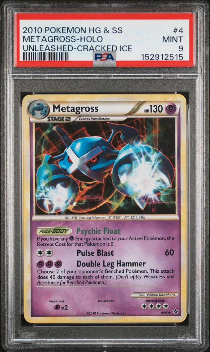 2010 #4 Metagross-Holo PSA 9 Heartgold & Soulsilver Unleashed