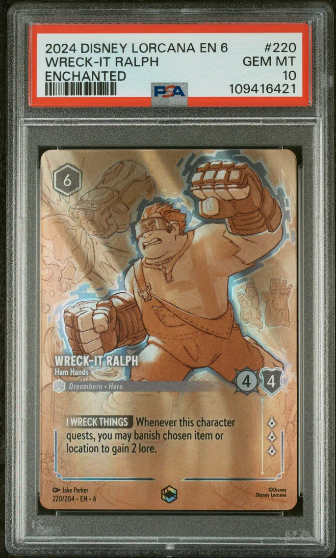 2024 #220 Wreck-It Ralph - Ham Hands PSA 10 Disney Lorcana EN 6-Azurite Sea