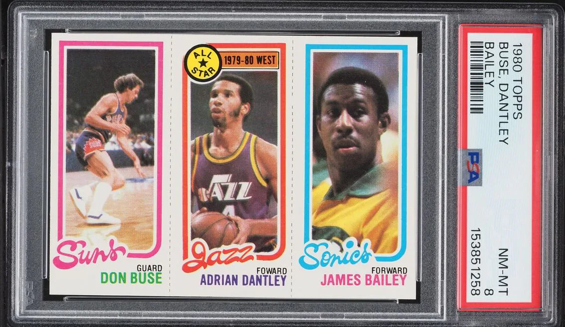 1980 Topps Basketball Adrian Dantley Don Buse James Bailey PSA 8 NM-MT