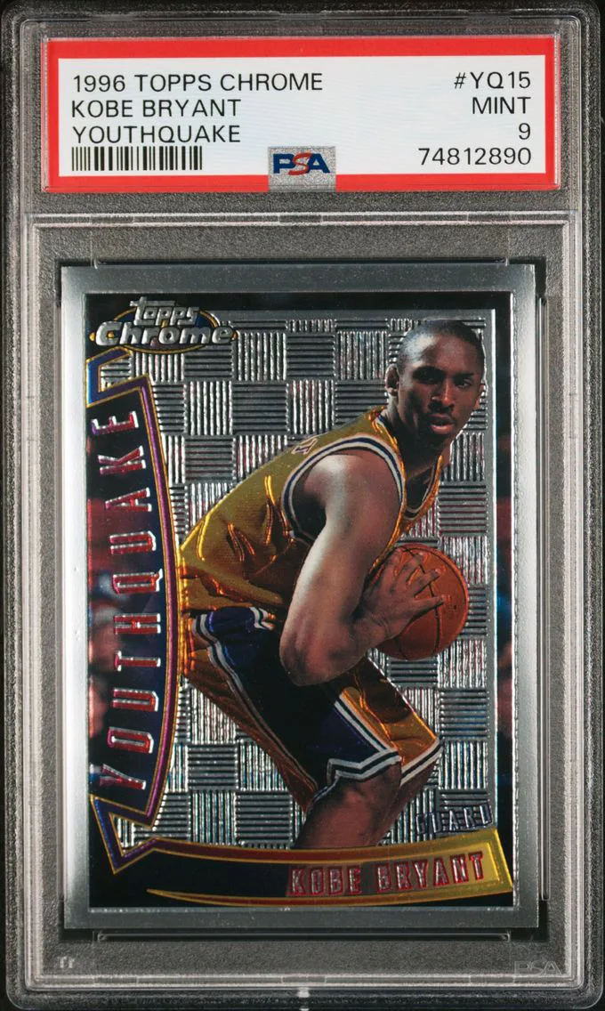 1996 #YQ15 Kobe Bryant PSA 9 Topps Chrome Youthquake