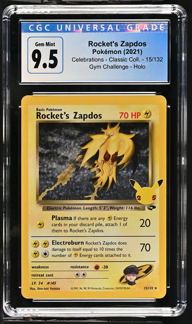 2021 #15 Rocket's Zapdos CGC 10 Celebrations - Classic Collection - English