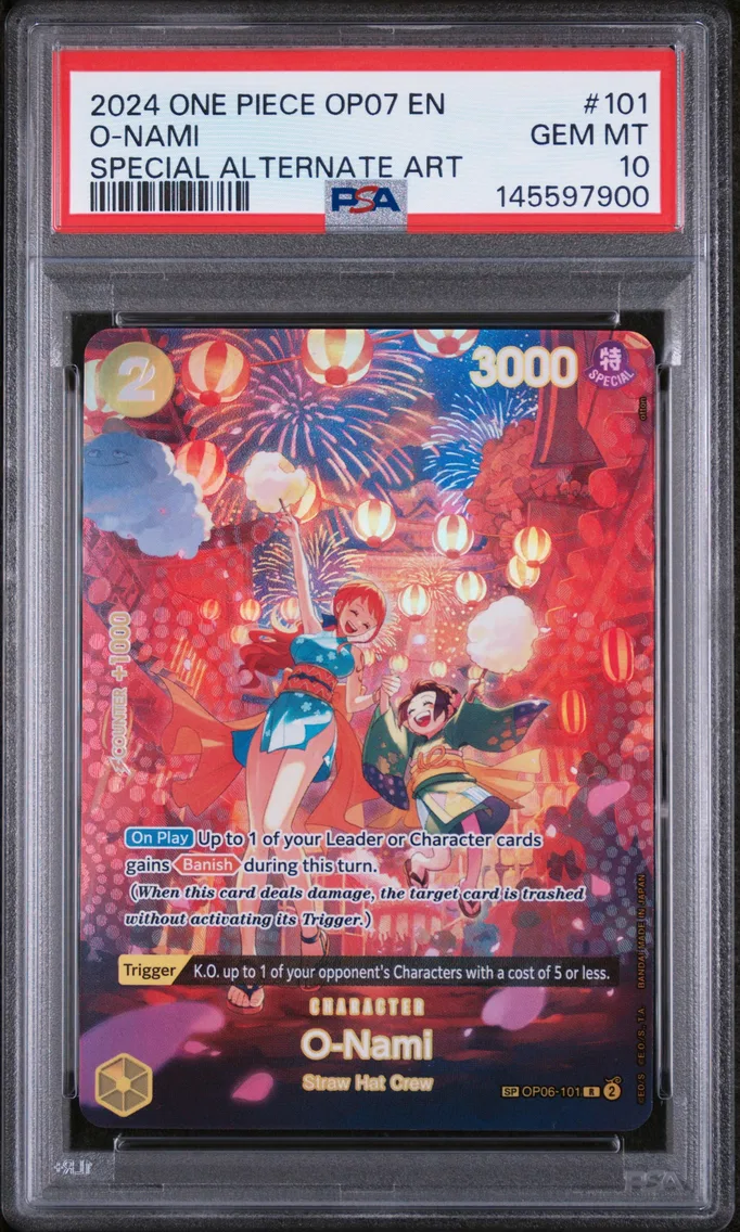 2024 #101 O-Nami PSA 10 One Piece OP07-500 Years in the Future
