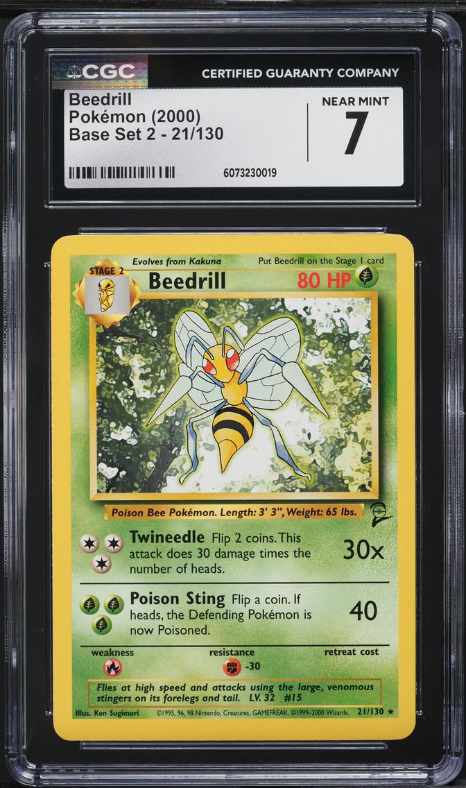 2000 #21 Beedrill CGC 7 Game Base II Pokemon