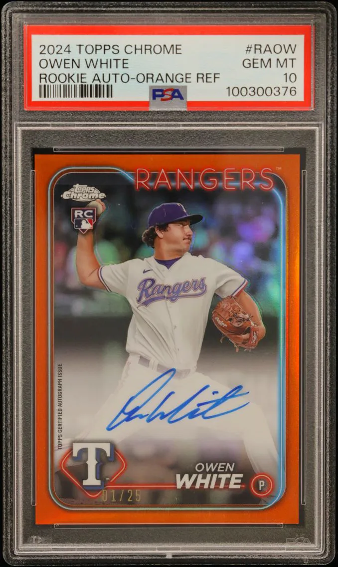 2024 #RAOW Owen White PSA 10 Topps Chrome Rookie Autographs