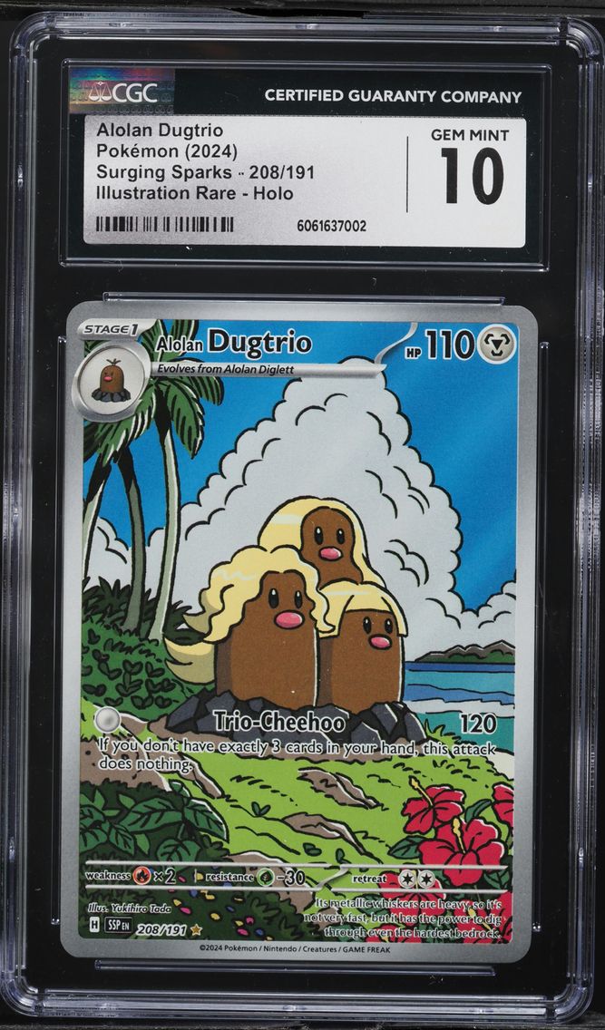 2024 #208 Alolan Dugtrio CGC 10 Ssp EN-Surging Sparks Pokemon