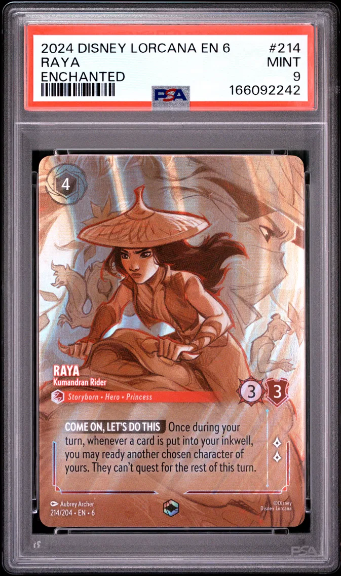 2024 #214 Raya - Kumandran Rider PSA 9 Disney Lorcana EN 6-Azurite Sea