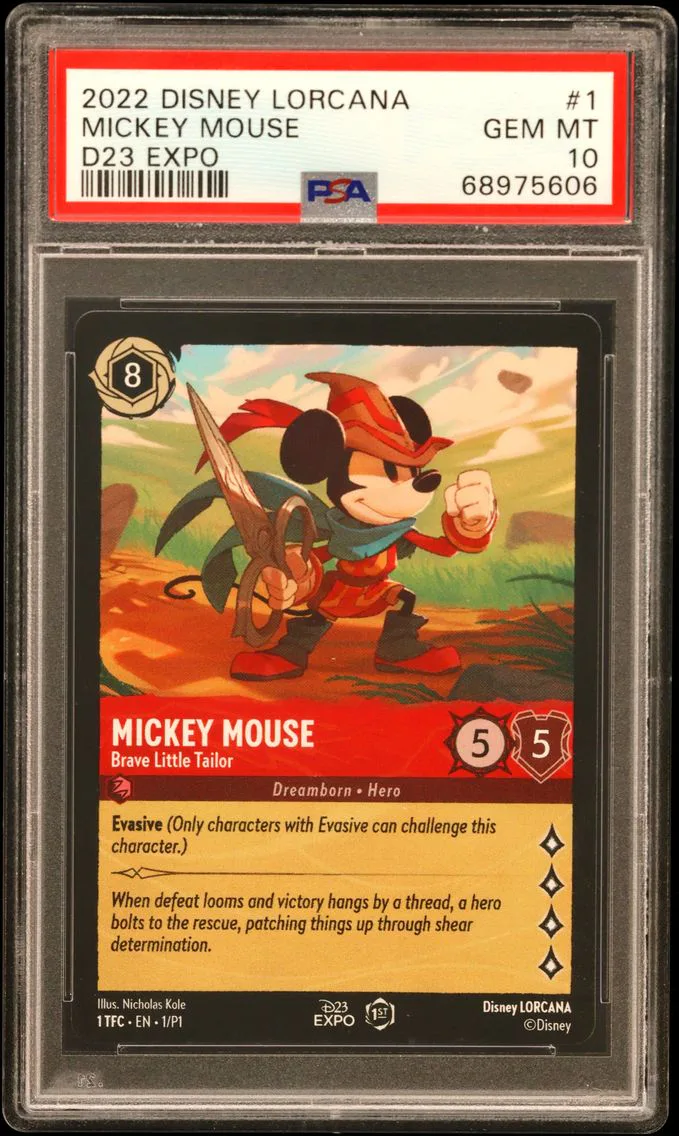 2022 #1 Mickey Mouse - Brave Little Tailor PSA 10 Disney Lorcana Promo