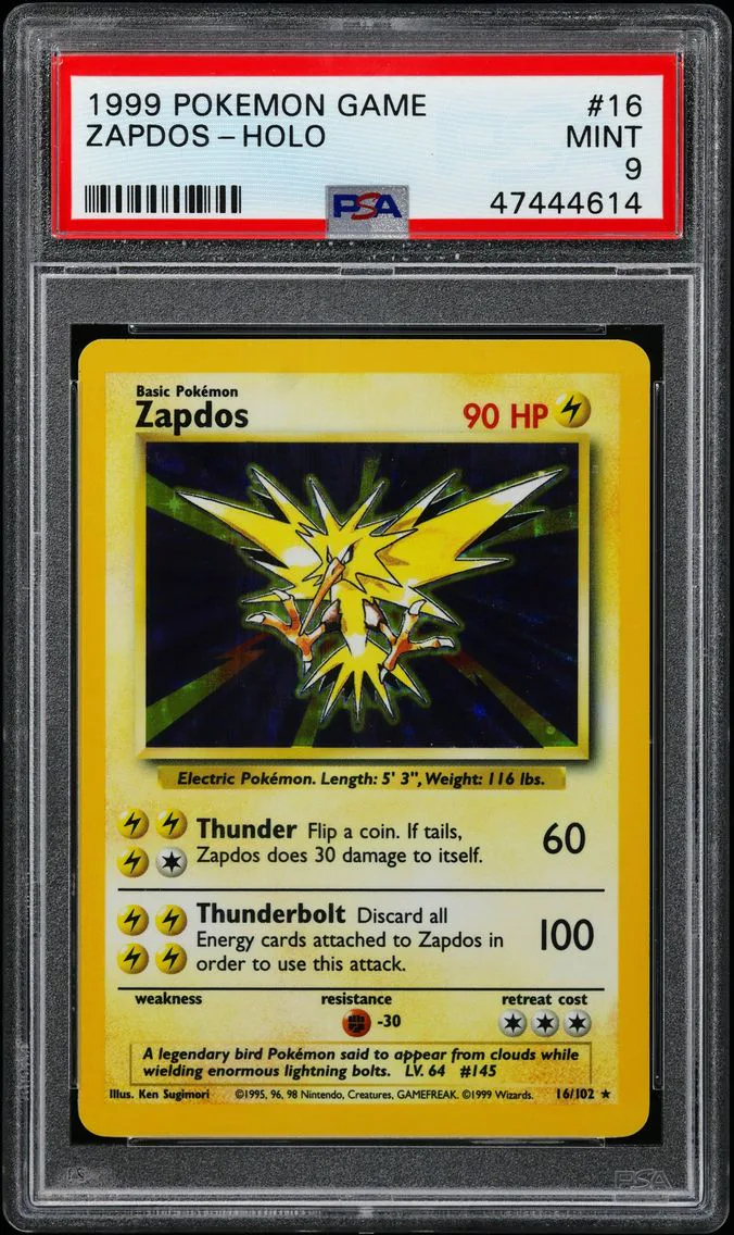 1999 #16 Zapdos-Holo PSA 9 Game