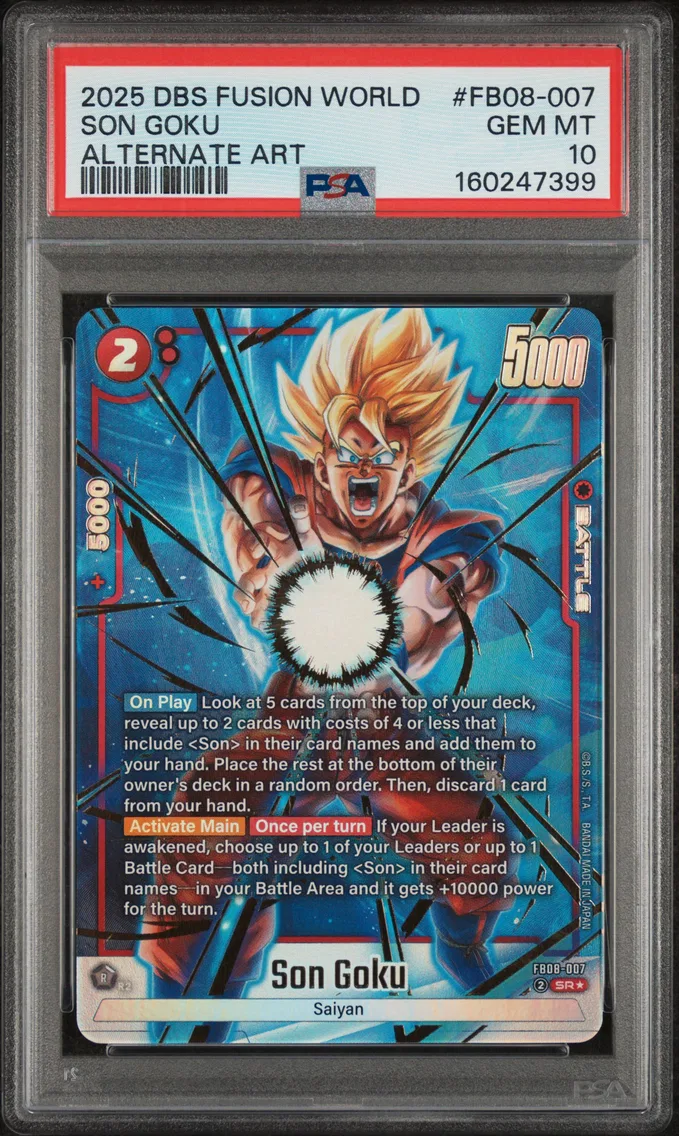 2025 #FB08-007 Son Goku PSA 10 Dragon Ball Super Card Game Fusion World Saiyan's Pride