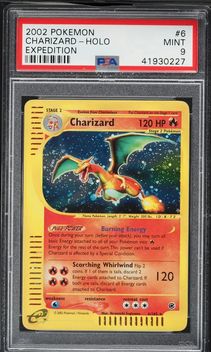 2002 #6 Charizard-Holo PSA 9 Expedition Pokemon