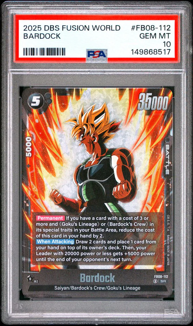2025 #FB08-112 Bardock PSA 10 Dragon Ball Super Card Game Fusion World Saiyan's Pride