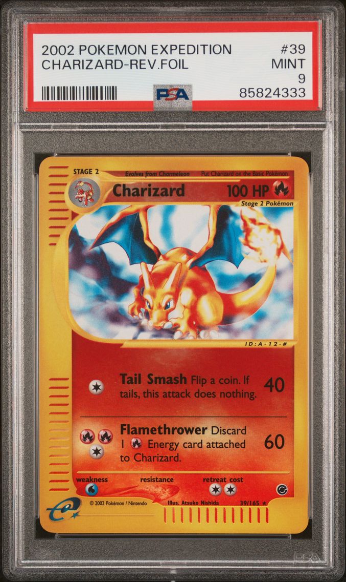 2002 #39 Charizard-Reverse Foil PSA 9 Expedition