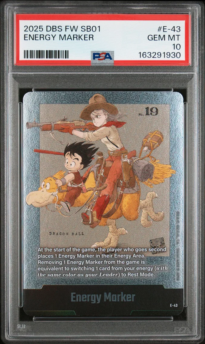 2025 #E-43 Energy Marker PSA 10 Dragon Ball Super Card Game Fusion World Manga Booster 01