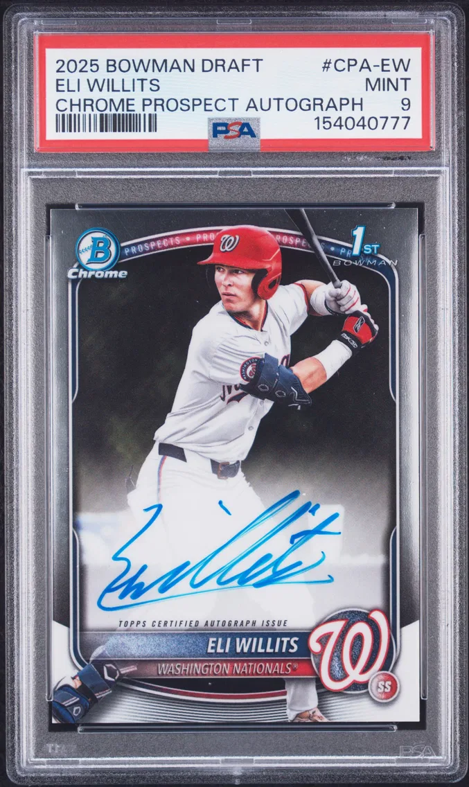 2025 #CPA-EW Eli Willits PSA 9 Bowman Draft Chrome Prospect Autographs
