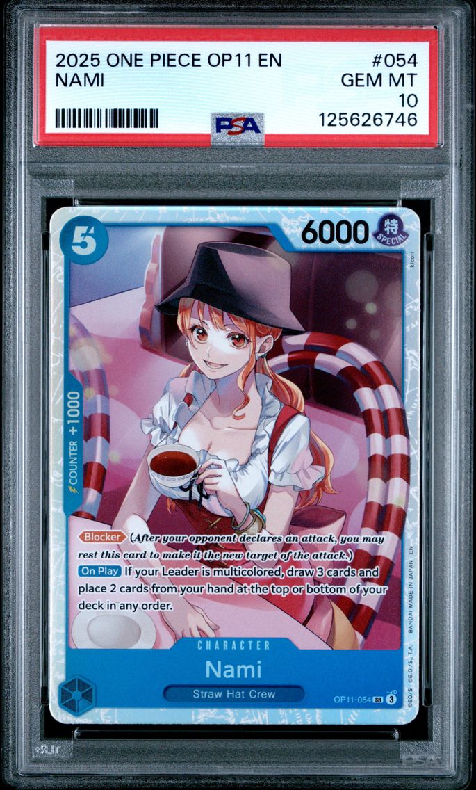 2025 #054 Nami PSA 10 One Piece OP11-A Fist of Divine Speed