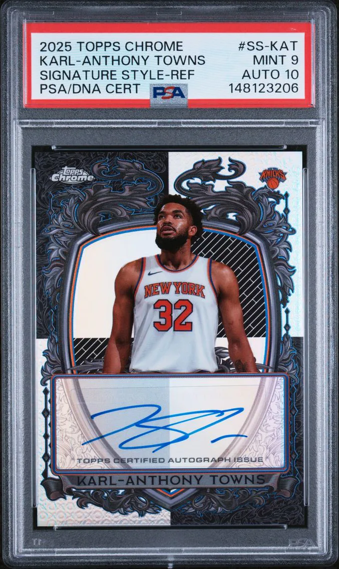 2025 #SS-KAT Karl-Anthony Towns PSA 9 Topps Chrome Signature Style
