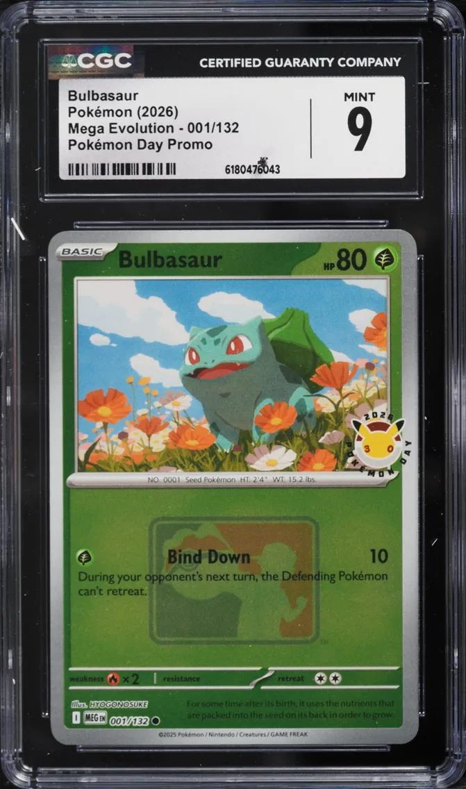 2026 Pokemon Mega Evolution Day Promo Bulbasaur #1 CGC 9 MINT