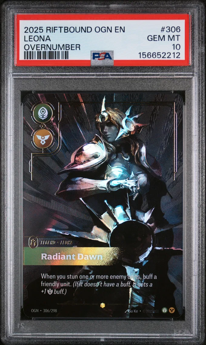2025 #306 Leona - Radiant Dawn PSA 10 Riftbound: League of Legends Ogn-Origins