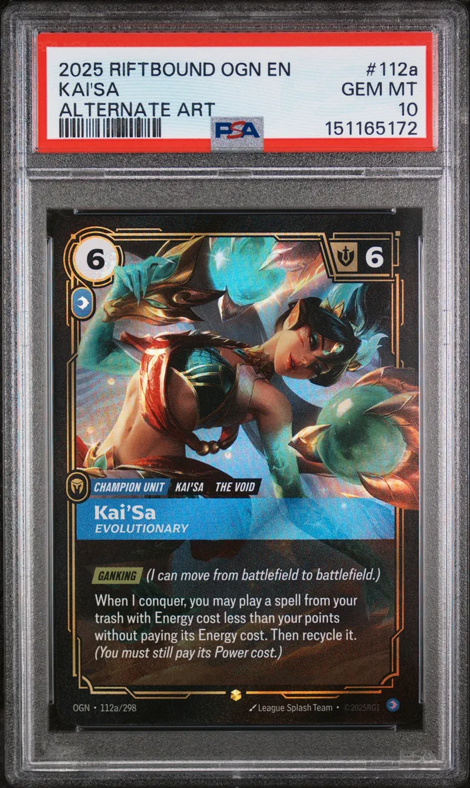 2025 #112a Kai'SA - Evolutionary PSA 10 Riftbound: League of Legends Ogn-Origins