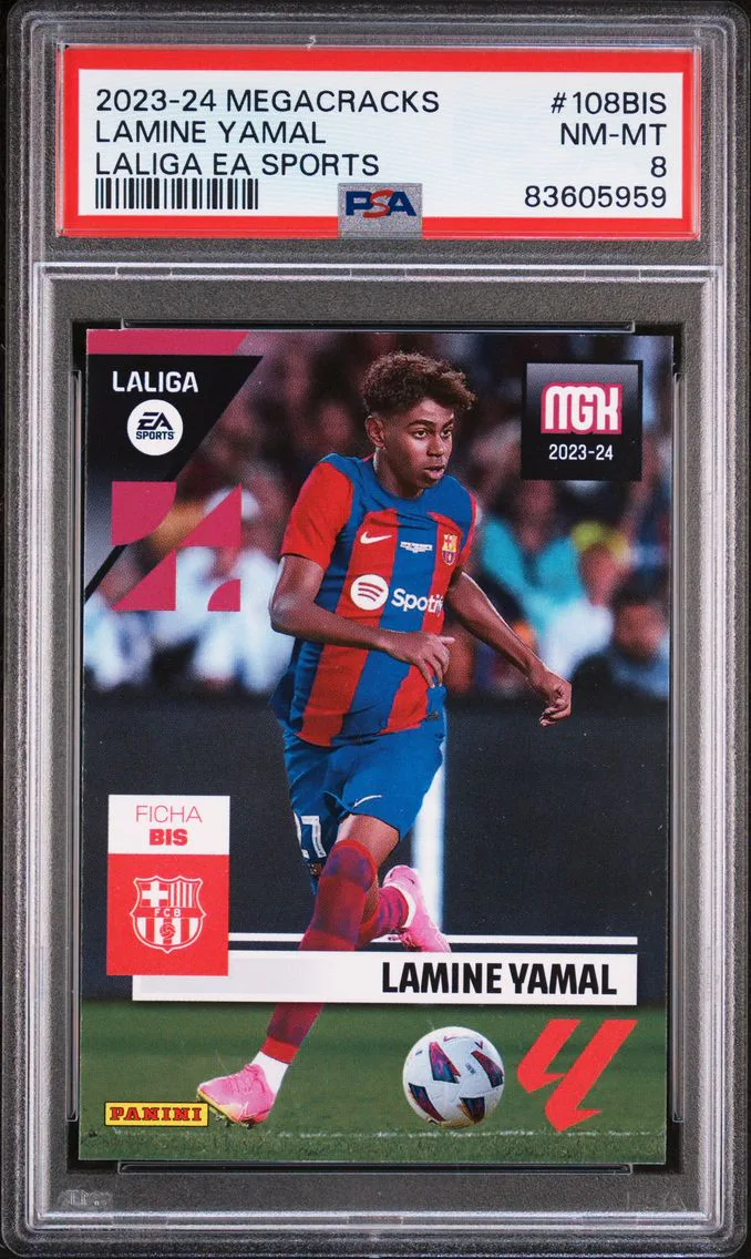 2023 #108BIS Lamine Yamal PSA 8 Panini Megacracks Laliga EA Sports