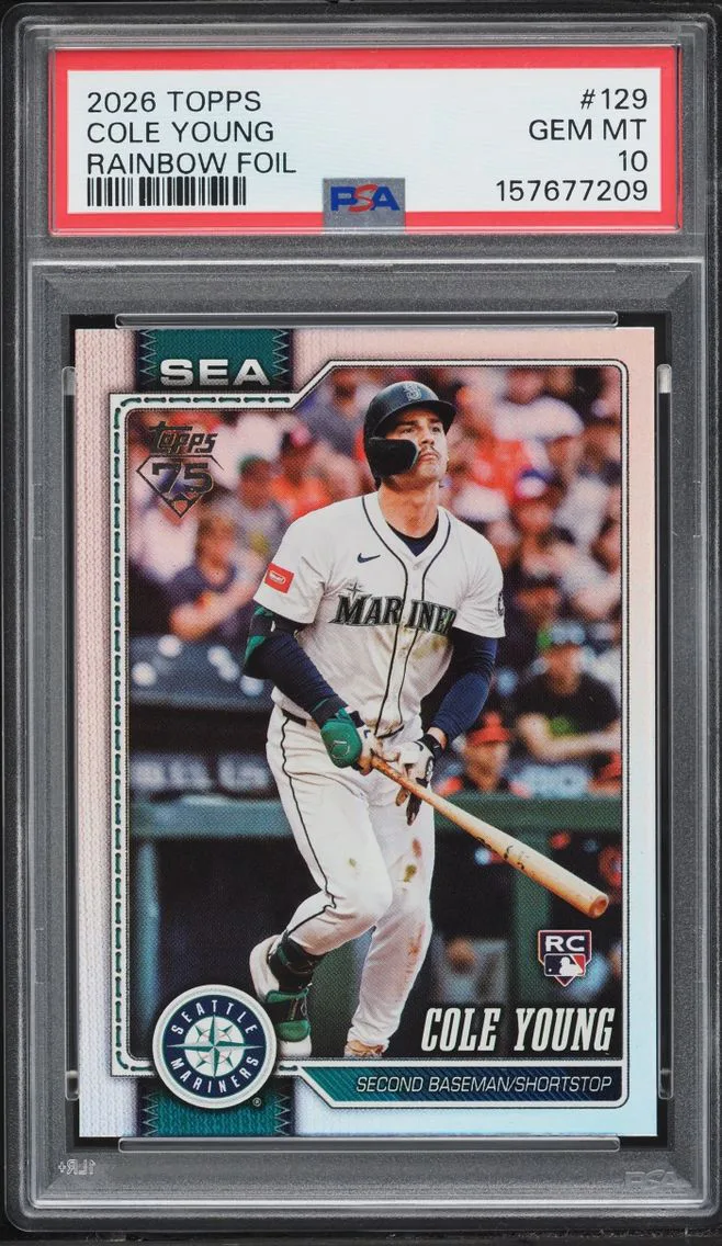 2026 Topps Rainbow Foil Cole Young ROOKIE #129 PSA 10 GEM MINT
