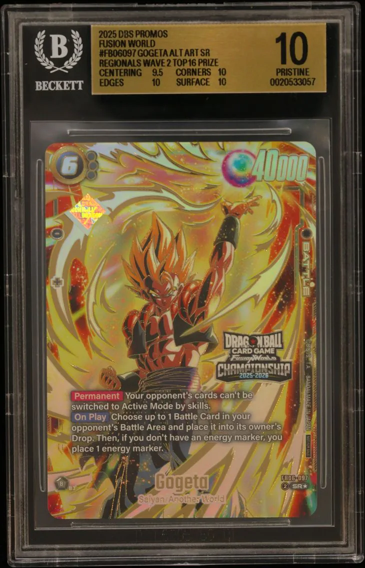 2025 #FB06097 Gogeta ALT ART SR/(Championship 2025-26 Regionals Wave 2 Top 16 Prize) BGS 10 Dragon Ball Super Card Game Fusion World Promos