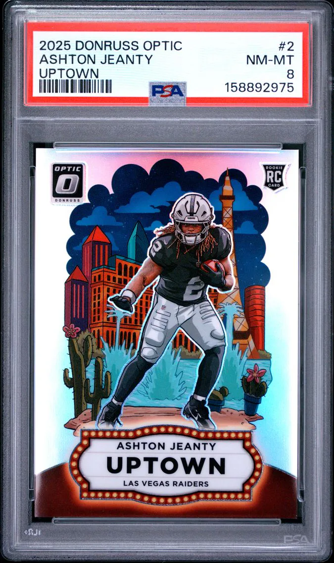 2025 #2 ASHTON JEANTY PSA 8 Panini Donruss Optic Uptown