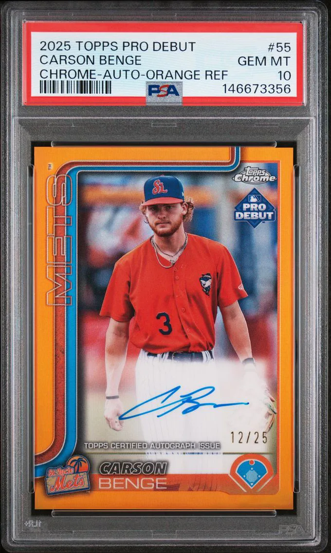 2025 #55 Carson Benge PSA 10 Topps Pro Debut