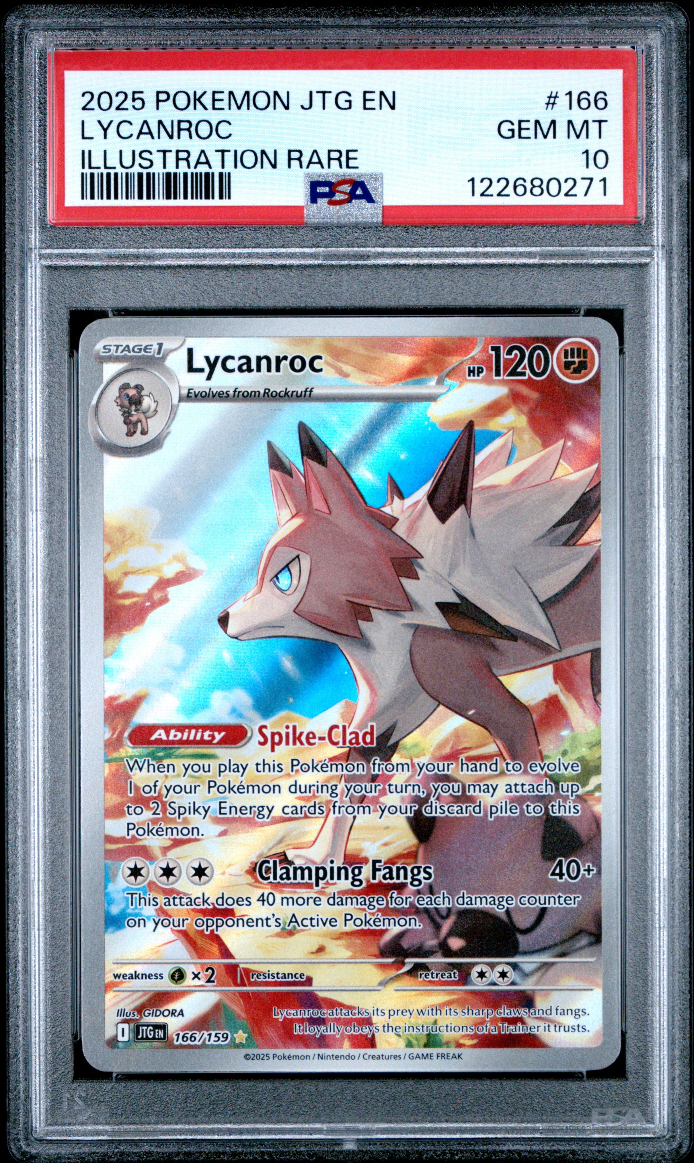 2025 #166 Lycanroc PSA 10 Jtg En-Journey Together