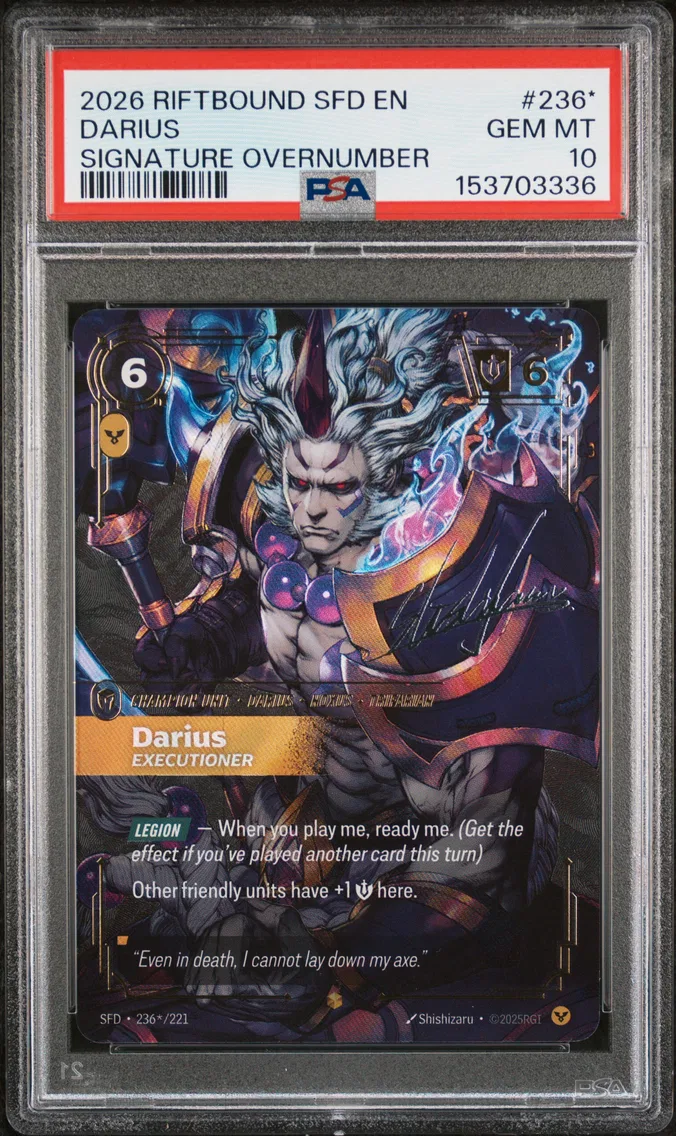 2026 #236* Darius - Executioner PSA 10 Riftbound: League of Legends Sfd-Spiritforged