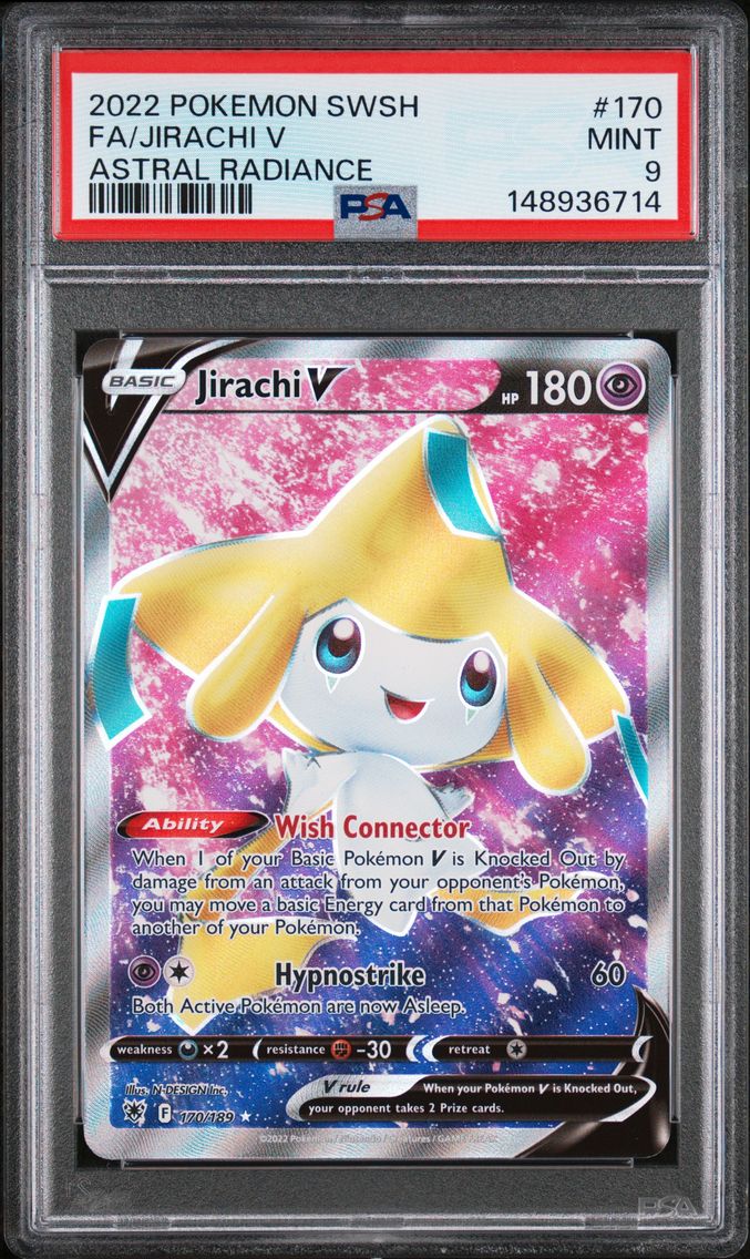 2022 #170 Full Art/Jirachi V PSA 9 Sword & Shield Astral Radiance Pokemon