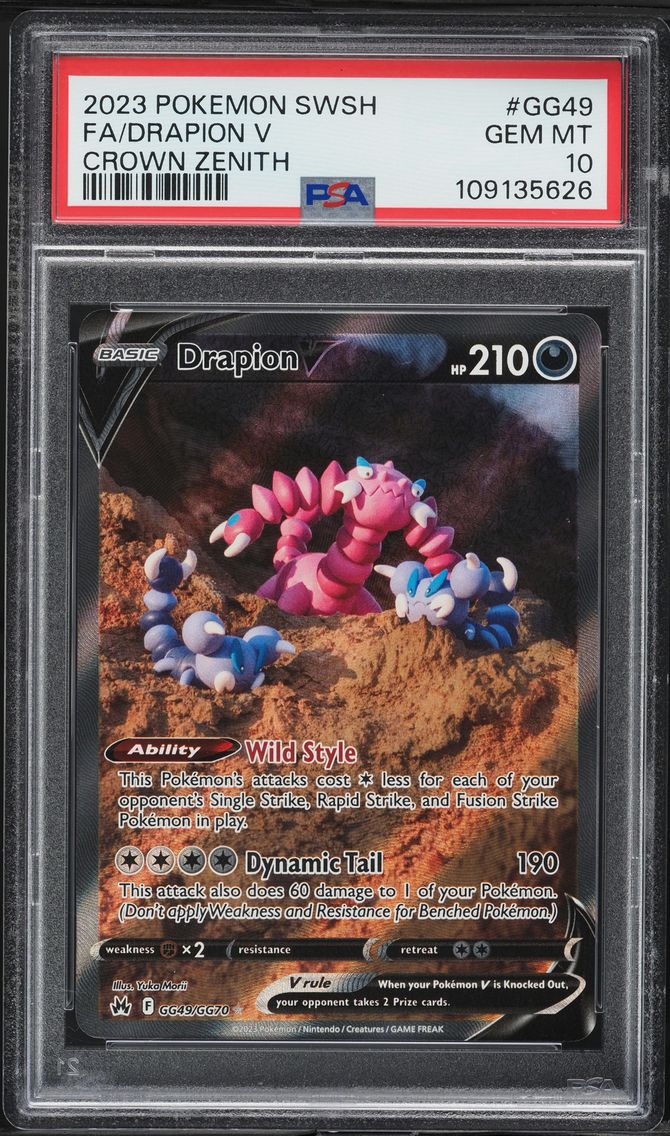 2023 #GG49 Full Art/Drapion V PSA 10 Sword and Shield Crown Zenith Pokemon