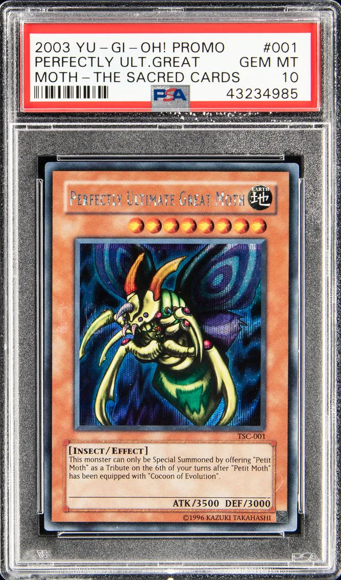#001 PERFECTLY ULTIMATE GREAT MOTH 2003 YU-GI-OH! PROMO | THE SACRED CARDS PSA 10