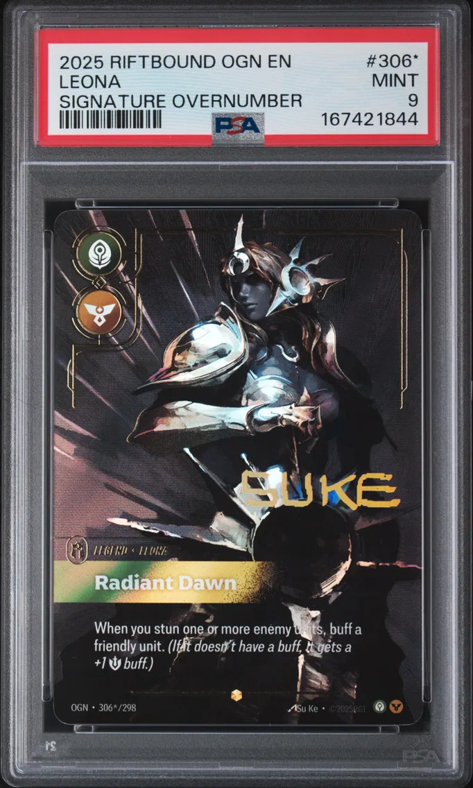 2025 #306* Leona - Radiant Dawn PSA 9 Riftbound: League of Legends Ogn-Origins