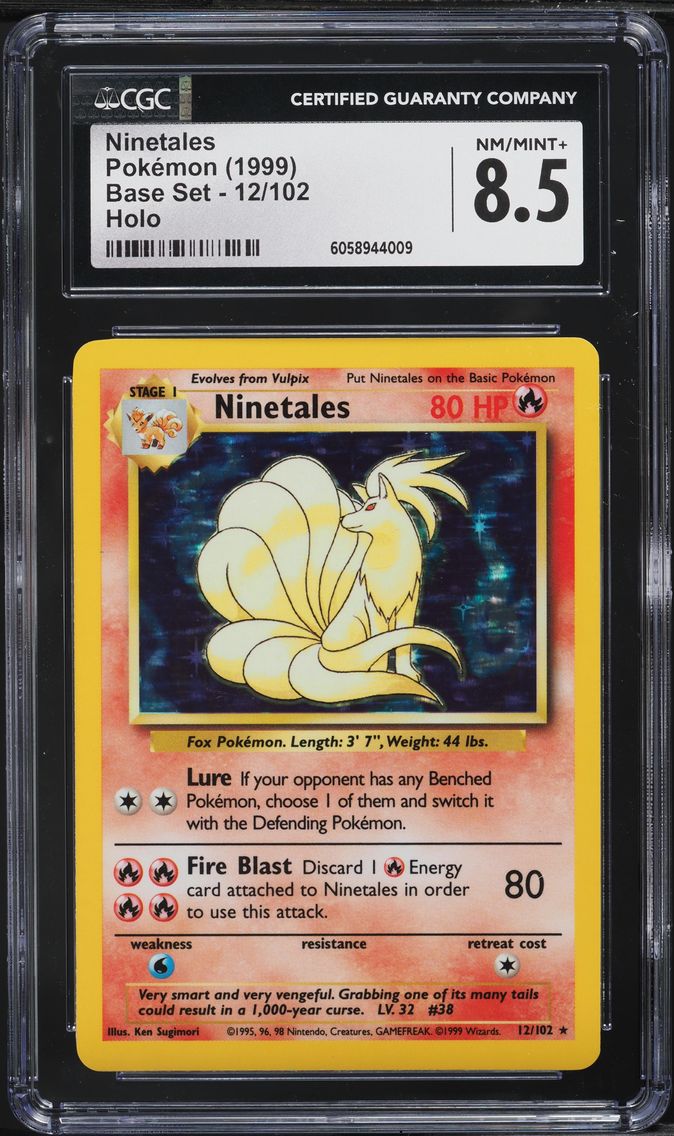 1999 #12 Ninetales-Holo CGC 8.5 Game Pokemon