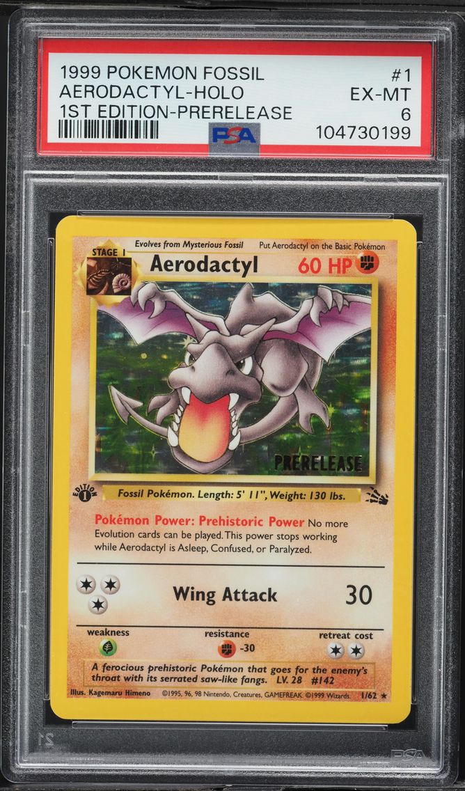 1999 #1 Aerodactyl-Holo PSA 6 Fossil Pokemon
