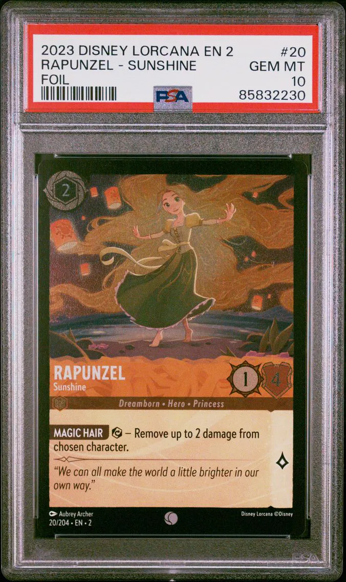 2023 #20 Rapunzel - Sunshine PSA 10 Disney Lorcana EN 2-Rise of the Floodborn
