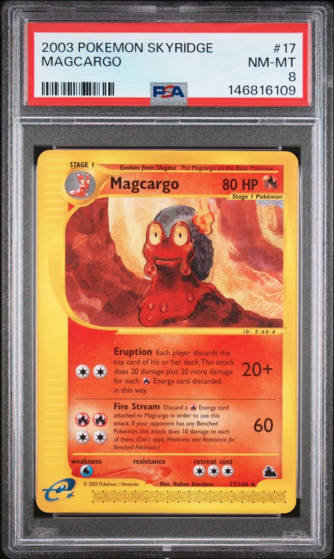 2003 #17 Magcargo PSA 8 Skyridge